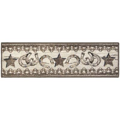 Cozy Cabin Cowboy Star Tread Non Skid Lodge Stair Treads 9"x30"