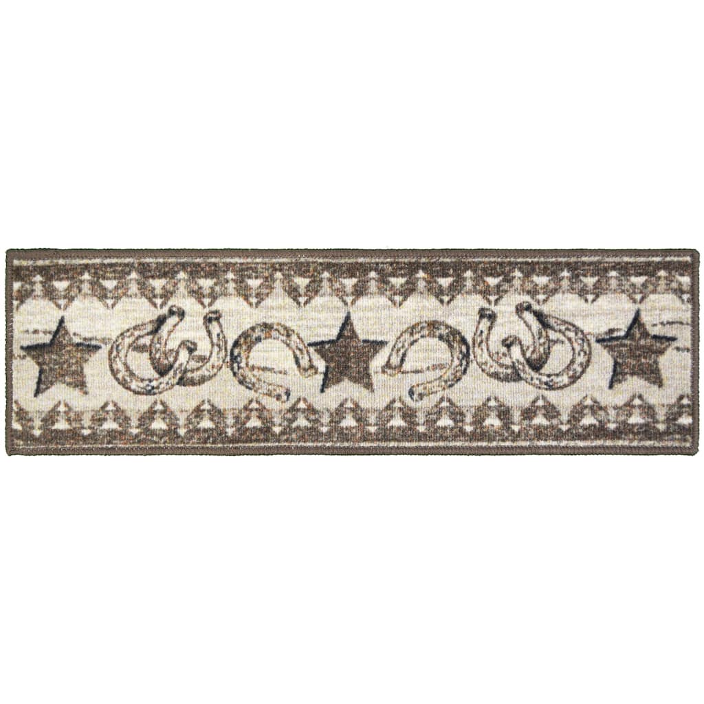Cozy Cabin Cowboy Star Tread Non Skid Lodge Stair Treads 9"x30"