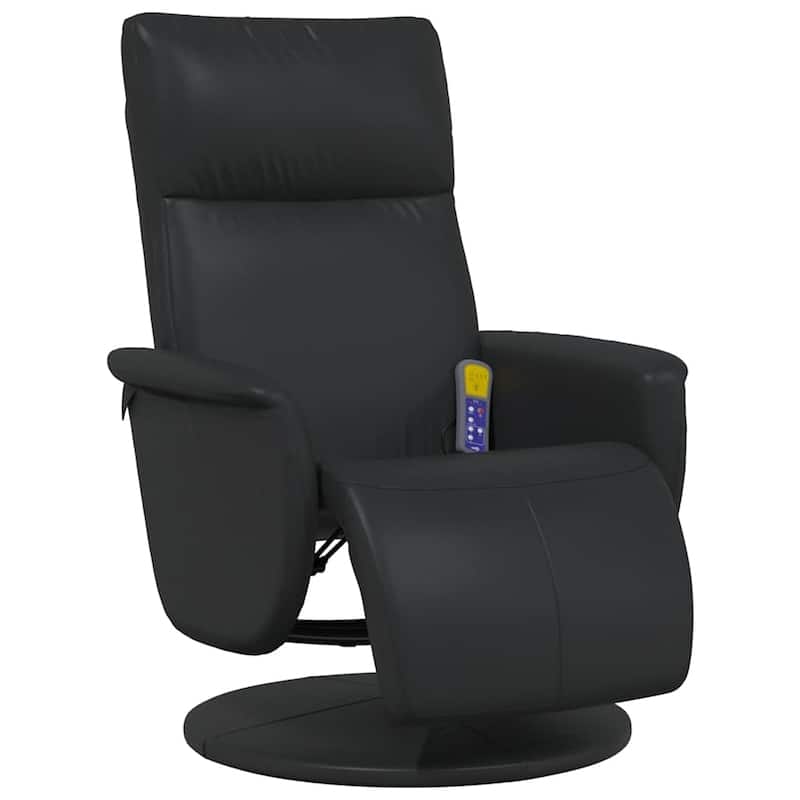 vidaXL Massage Recliner Chair Black Faux leather, plywood, metal Single