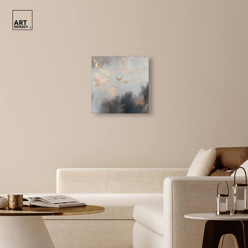 Golden Nebula Canvas by Art Remedy, Gallery Wrapped