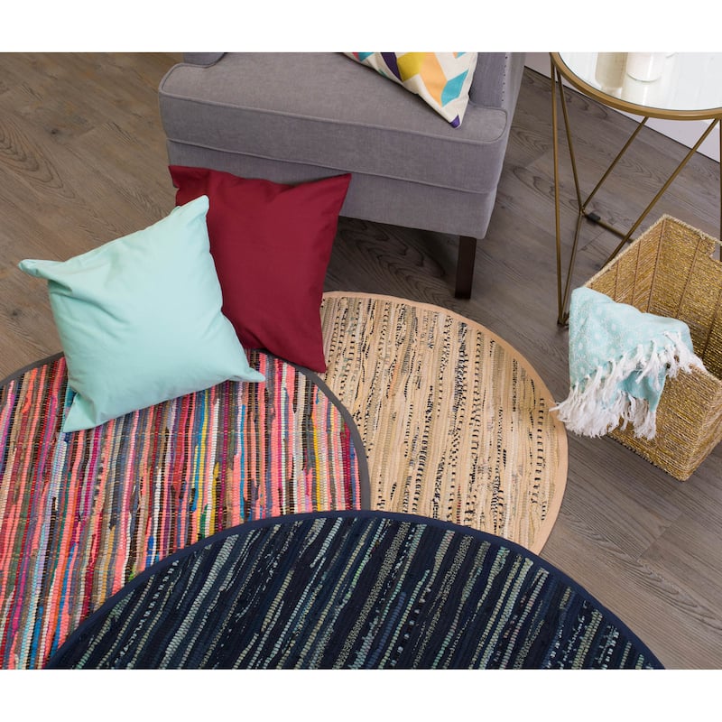 DII Recycled Fabric Striped Handmade Rag Rug