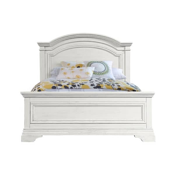 slide 2 of 3, Olivia Traditional Wood Complete Full Bed, Brushed White