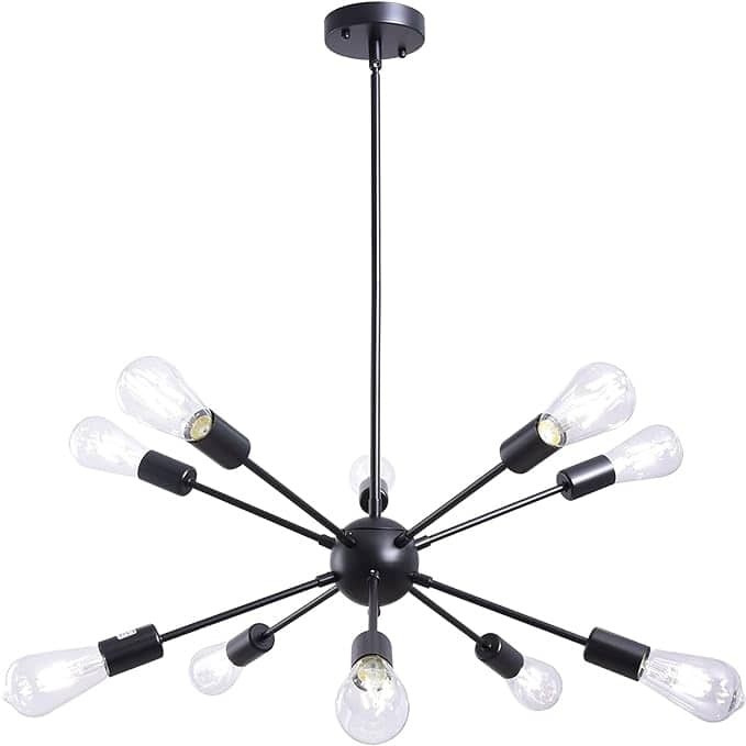 10-Light 23.54-inch Sputnik Chandelier Light for Kitchen Island Study