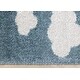 preview thumbnail 12 of 17, Kids Collection - Blue/Cream Clouds Area Rug