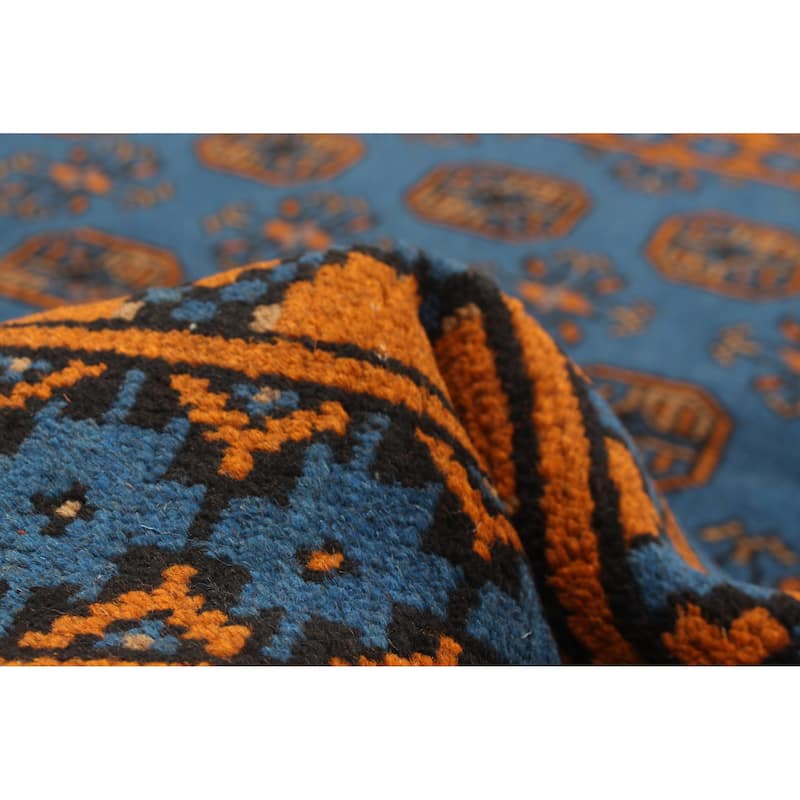 ECARPETGALLERY Hand-knotted Afghan Blue Wool Rug - 4'11 x 6'3