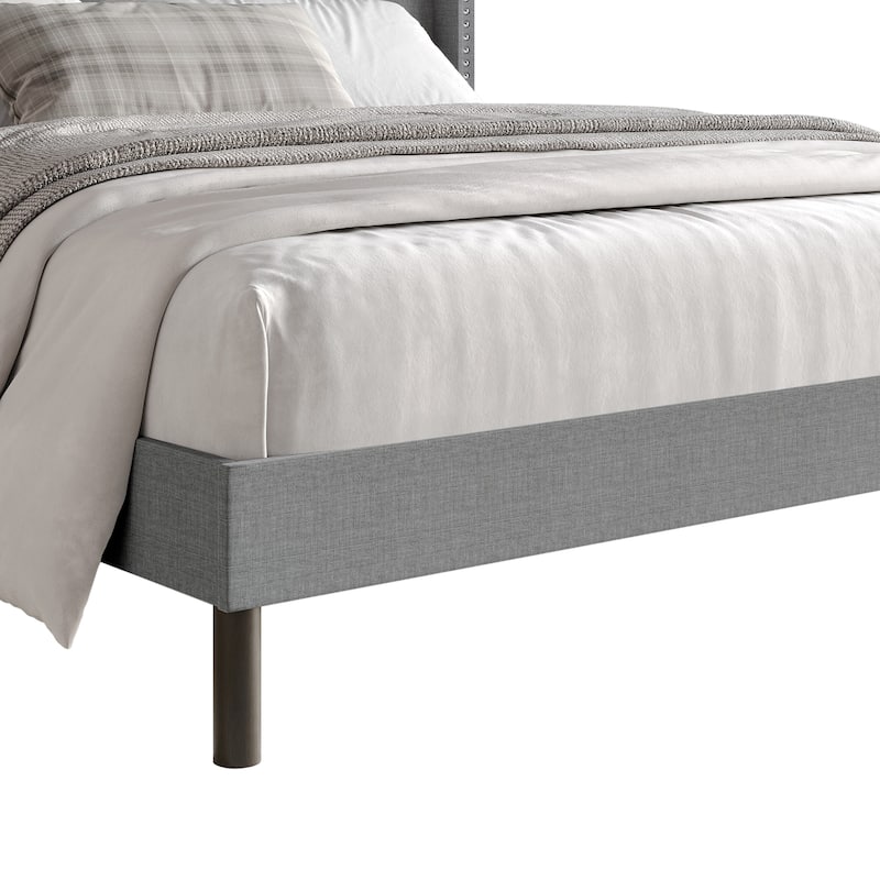 Clayfell Cicero Tufted Upholstered Wingback Panel Bed