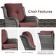 preview thumbnail 35 of 89, Outdoor Wicker High Back Club Chair with Cushions (Set of 2)