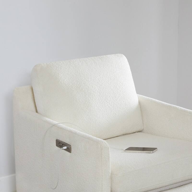 Nora Power Swivel Accent Chair Wall Hugger with Electric Footrests