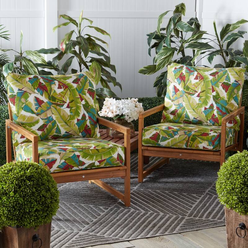 Outdoor 2-Piece Reversible Deep Seat Cushion Set (Cushions Only)