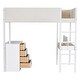preview thumbnail 24 of 84, Modern Teddy Fleece Loft Bed with Storage Shelf, Drawers & Desk, Multi-Functional Wood Loft Bed Frame w/Soft Padding