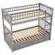 preview thumbnail 6 of 15, Twin over Twin Bunk Kids Bed with Guardrail & Drawers, Convertible Beds, Grey
