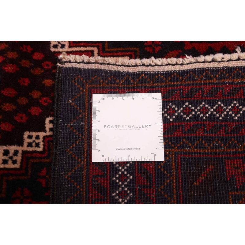 ECARPETGALLERY Hand-knotted Teimani Dark Navy Wool Rug - 3'5 x 9'1