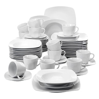 MALACASA JULIA 60-Piece Porcelain Dinnerware Set (Service for 12)