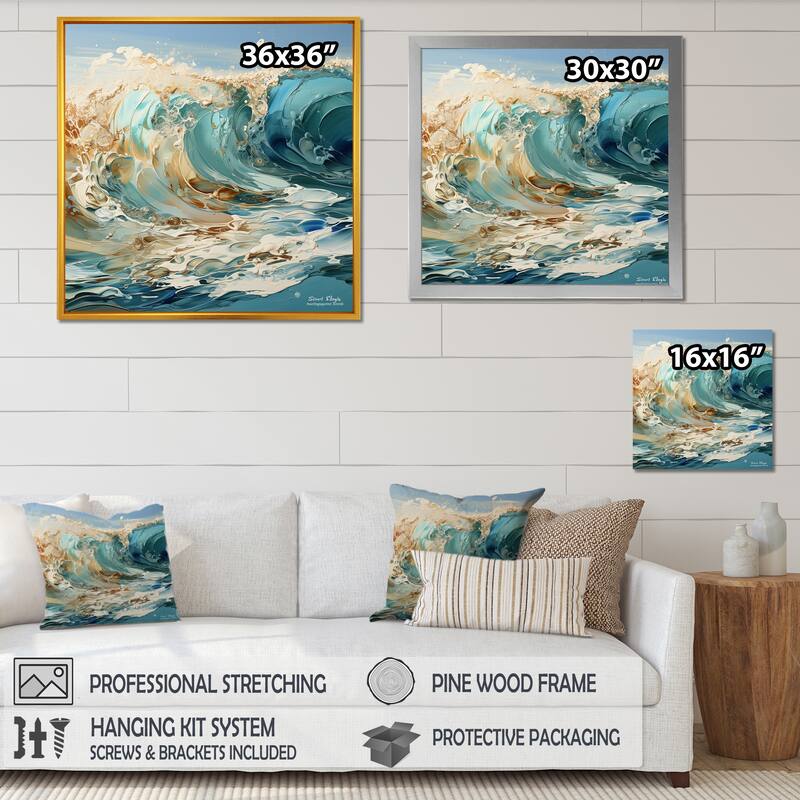 Designart "Ocean Charm Liquid Wave Art II" Ocean Wall Art