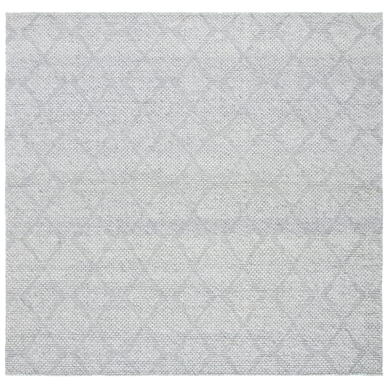 SAFAVIEH Marbella Fidalma Wool Rug - 7' Square - Silver/Grey
