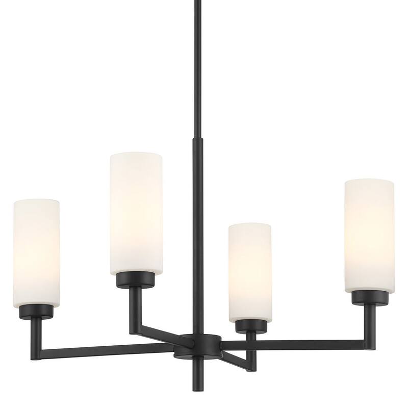Bellevue SHCH83096 4 Light 26" Wide Chandelier with Opal Glass Shades - Matte Black