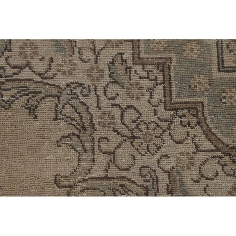 Distressed Tabriz Persian Area Rug Handmade Wool Carpet - 7'9"x 11'3"
