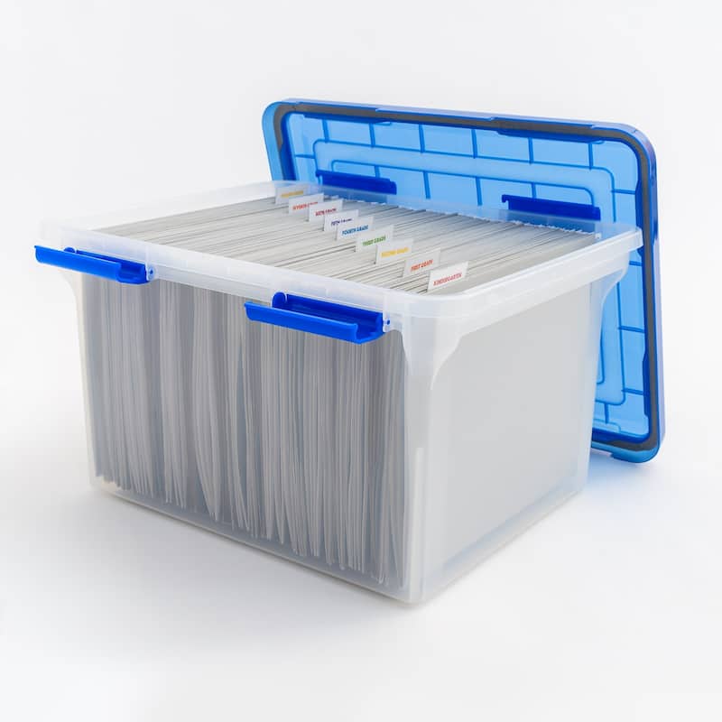 IRIS USA® ULTIMATE CLEAR File Boxes 32 Qt Buckle Lid - Clear - Set of 3