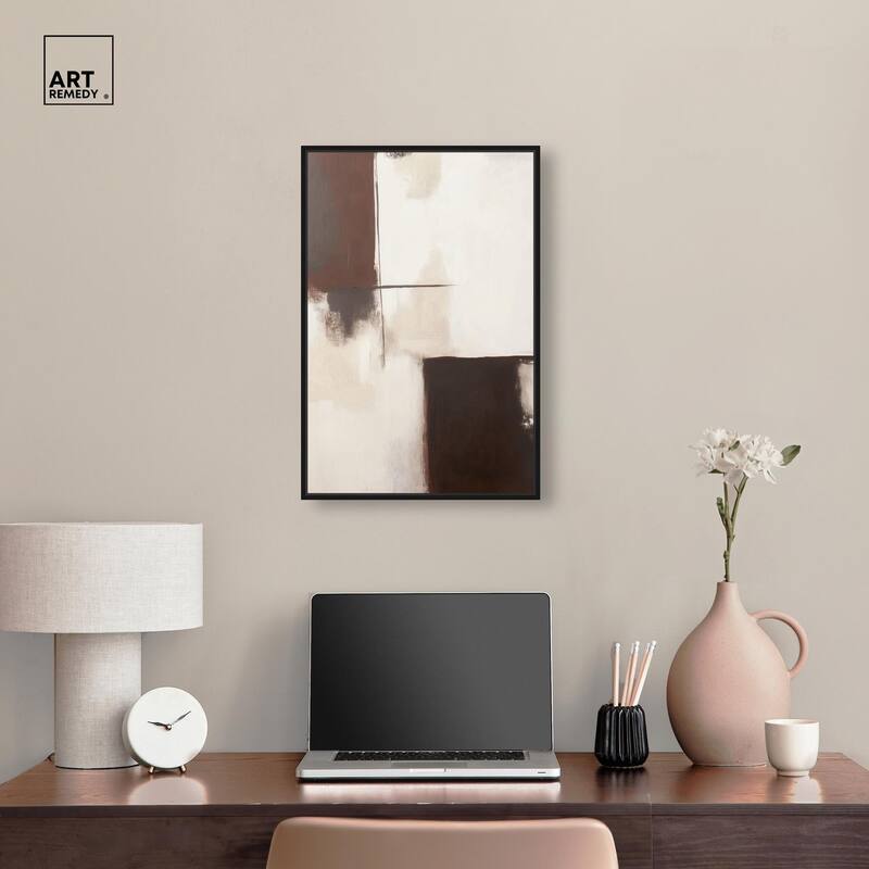 Burgundy and Beige Canvas by Art Remedy