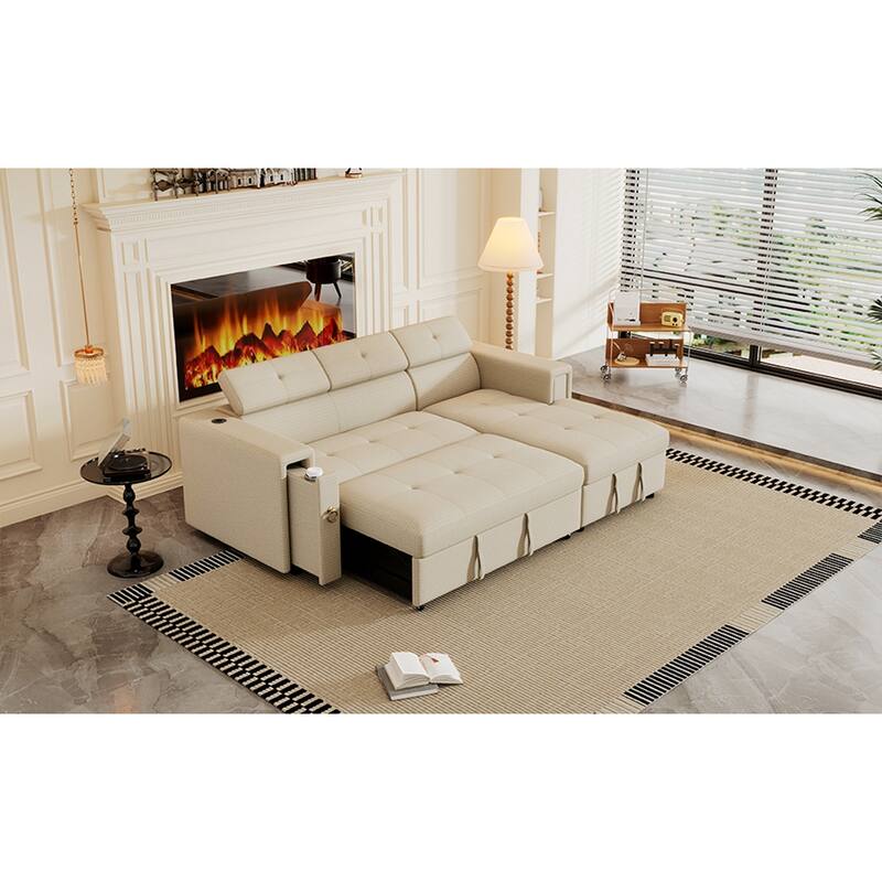 96" Multi-Functional Pull-Out Sofa Bed