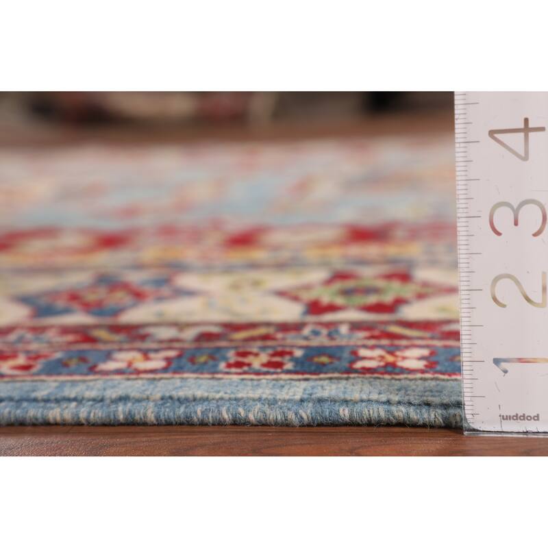 Blue Kazak Oriental Area Rug Hand-Knotted Living Room Wool Carpet - 6'9" x 10'2"