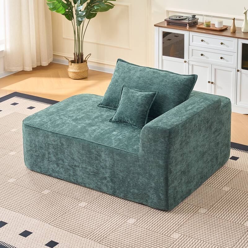 L Shaped Modular Sectional Sofa with Chaise Lounge, Chenille Upholstered Cloud Couch, Full Compressed Corner 4 Seat Sofa