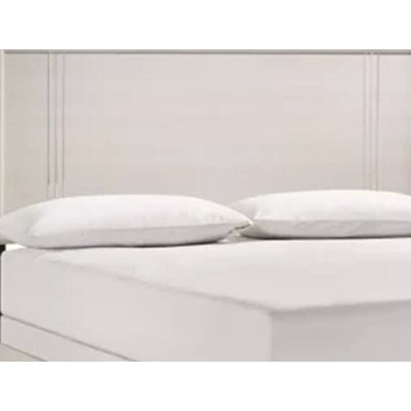 Charie Full Bed with Panel-Style Headboard, Tapered Legs, White Wood