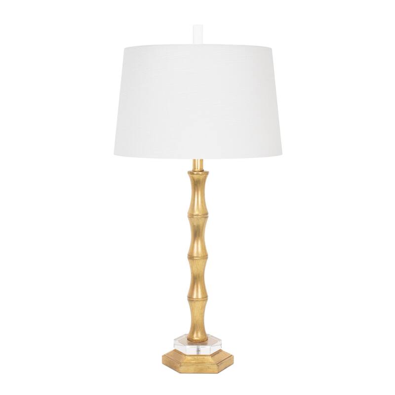 Moso Table Lamp with Casual Linen Lamp Shade - Gold