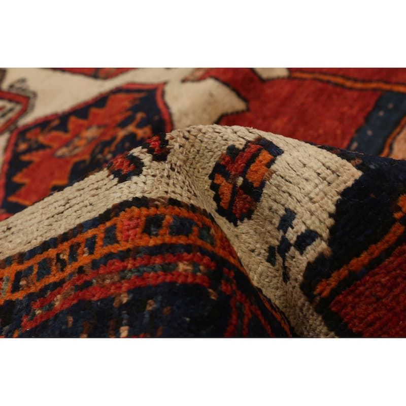 ECARPETGALLERY Hand-knotted Melis Vintage Cream, Red Wool Rug - 4'2 x 12'6