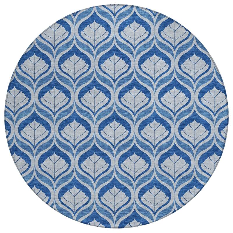 Machine Washable Indoor/ Outdoor Modern Trellis Chantille Rug