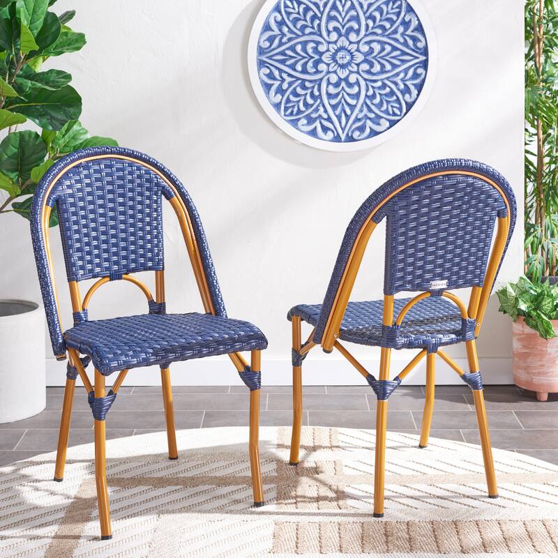 SAFAVIEH Emiliana Outdoor Side Chair Set of 2 (Fully Assembled) - 20Wx35Dx22H