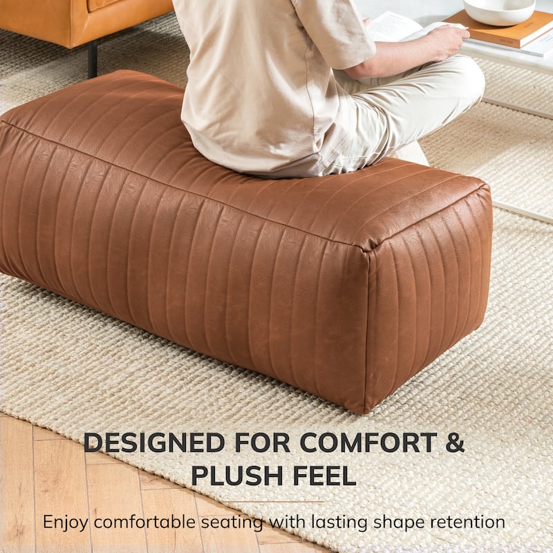 Jani Footrest Bench Ottoman Pouf - Handcrafted for Seating, Footrest, Home Decor for Living Room, Bedroom Pouf