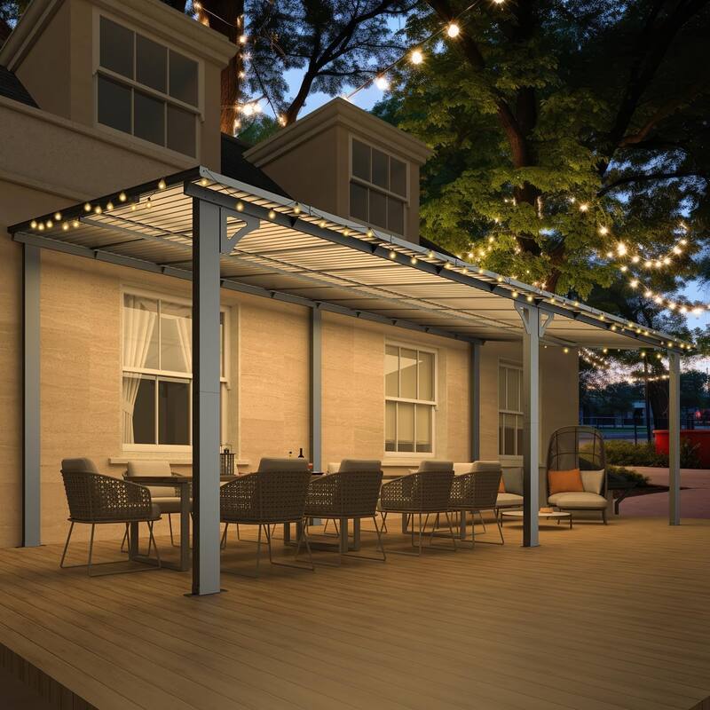 AECOJOY Wall Mounted Gazebos Pergola Gazebo Awnings for Backyard