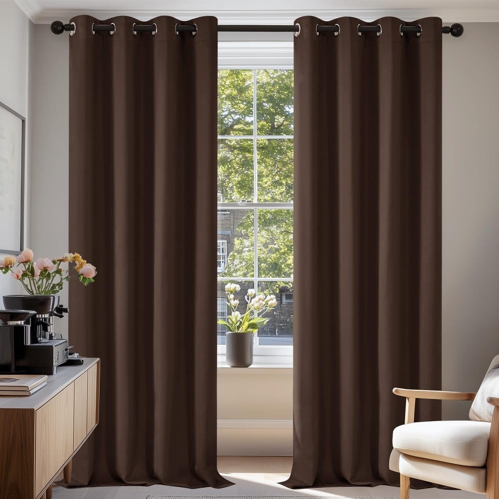 Deconovo Grommet Living Room Room Darkening Curtains (2 Panel)