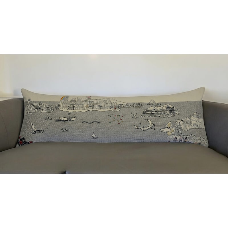 14" X 45" Cream Hometown Pride Wool Lumbar Throw Pillow - Cream
