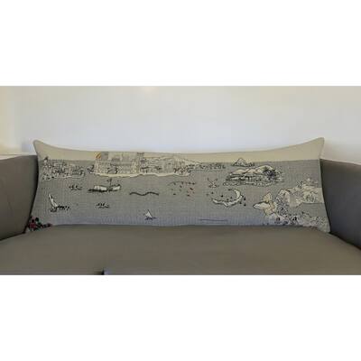 14" X 45" Cream Hometown Pride Wool Lumbar Throw Pillow