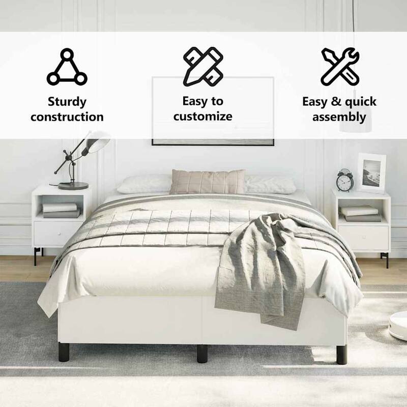 vidaXL Bed Frame, Faux Leather, No Mattress