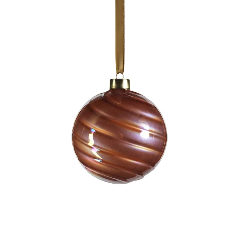 Pearl Luster 4" Glass Ball Ornaments, Set of 6 - Pink