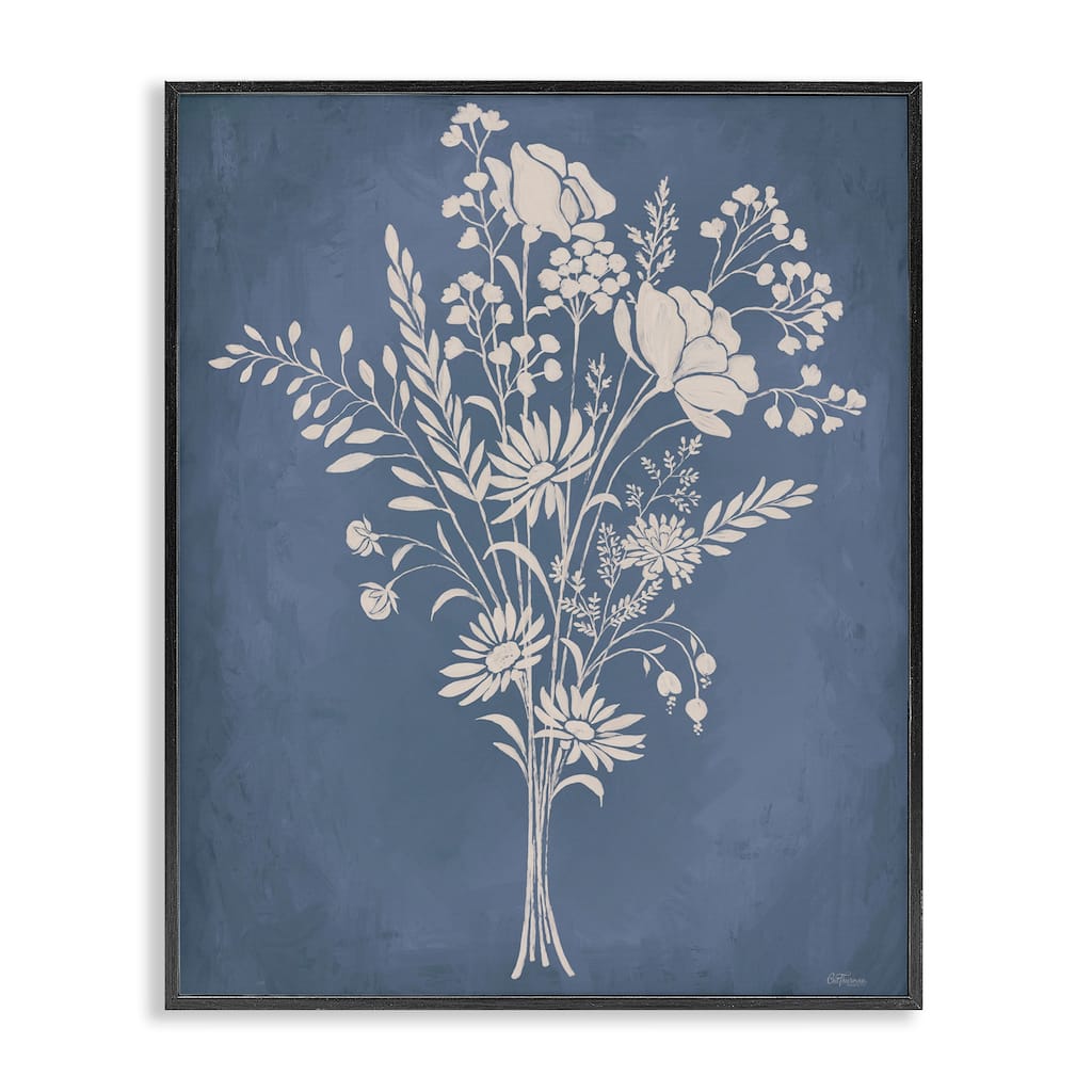 Stupell Garden Bundle over Blue Framed Giclee Art Design By Cat Thurman Designs