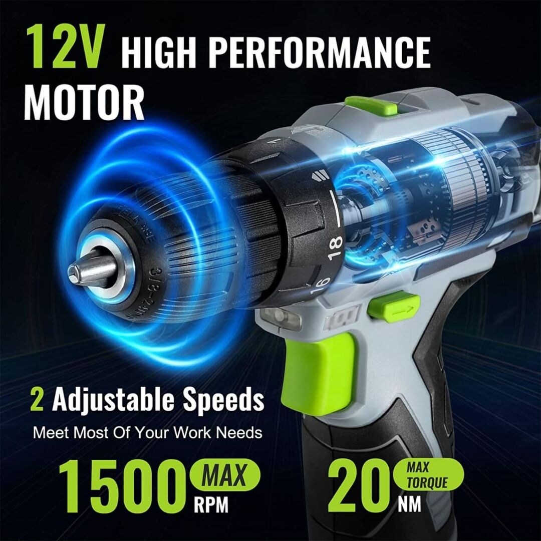 12V Electric Screwdriver Driver Tool Kit for Women Bed Bath