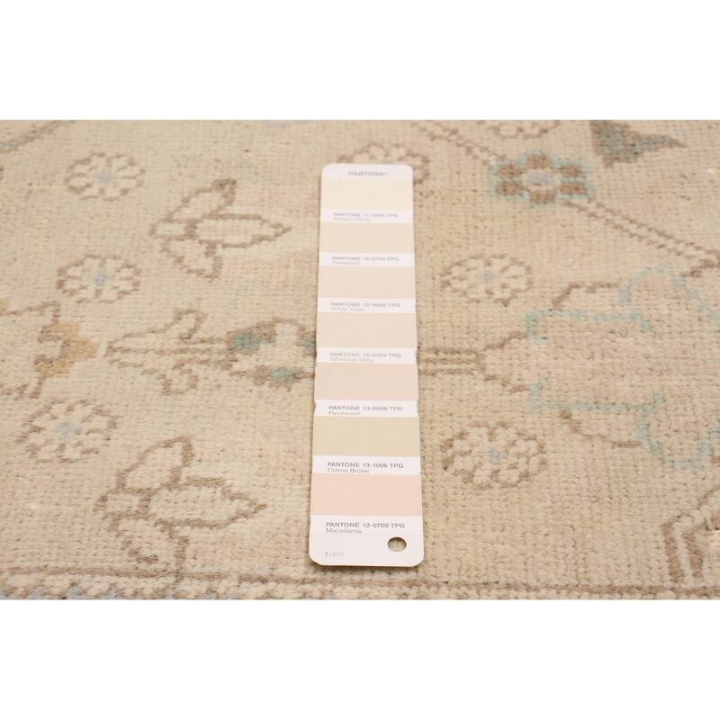 ECARPETGALLERY Hand-knotted Antalya Vintage Khaki Wool Rug - 6'4 x 9'7