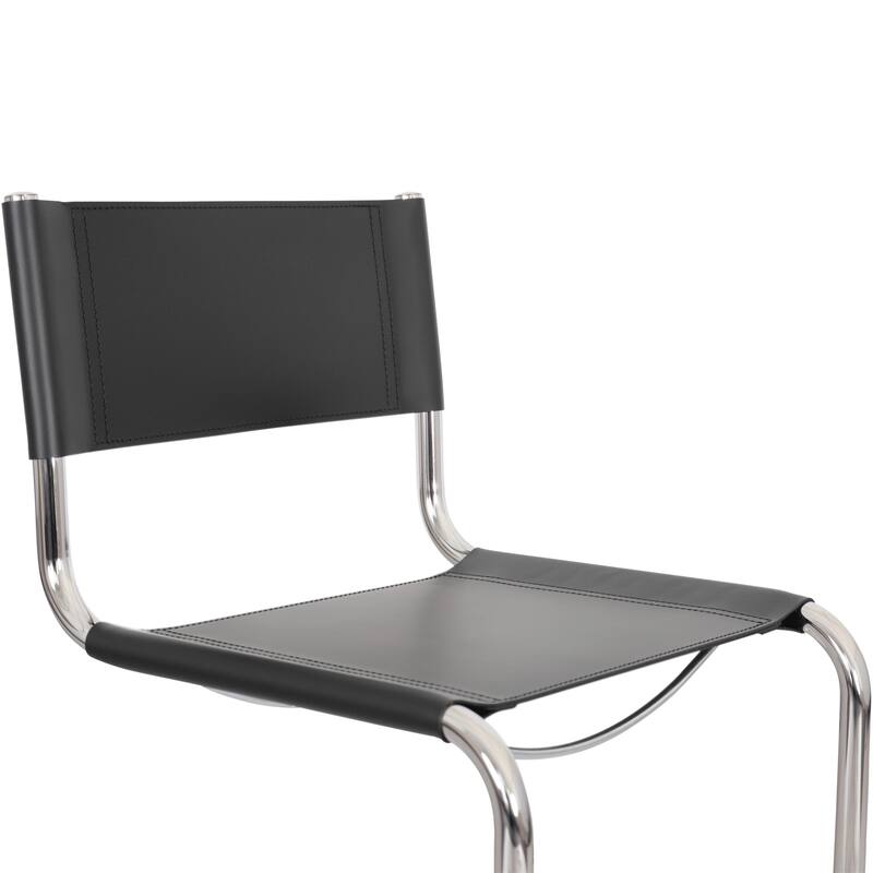 Breuer Chair Company Mart Stam Cantilever Side Chair w/ Chrome Frame (Various Bonded Leather Colors)