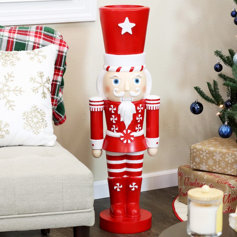 Alfonso the Indoor/Outdoor Christmas Nutcracker Statue - Red - 36"