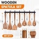 preview thumbnail 3 of 6, Cheer Collection 9 Piece Wooden Utensil Set with Holder and Spoon Rest