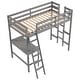 preview thumbnail 3 of 28, Costway Twin Size Loft Bed w/ Desk & Shelf 2 Ladders & Guard Rail for