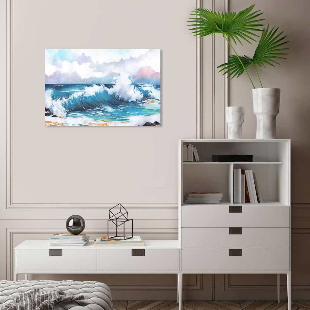 Wynwood Studio Canvas Nautical and Coastal Ocean Day - Doll Memories Blue and Teal Nautical & Coastal Wall Art Canvas Print