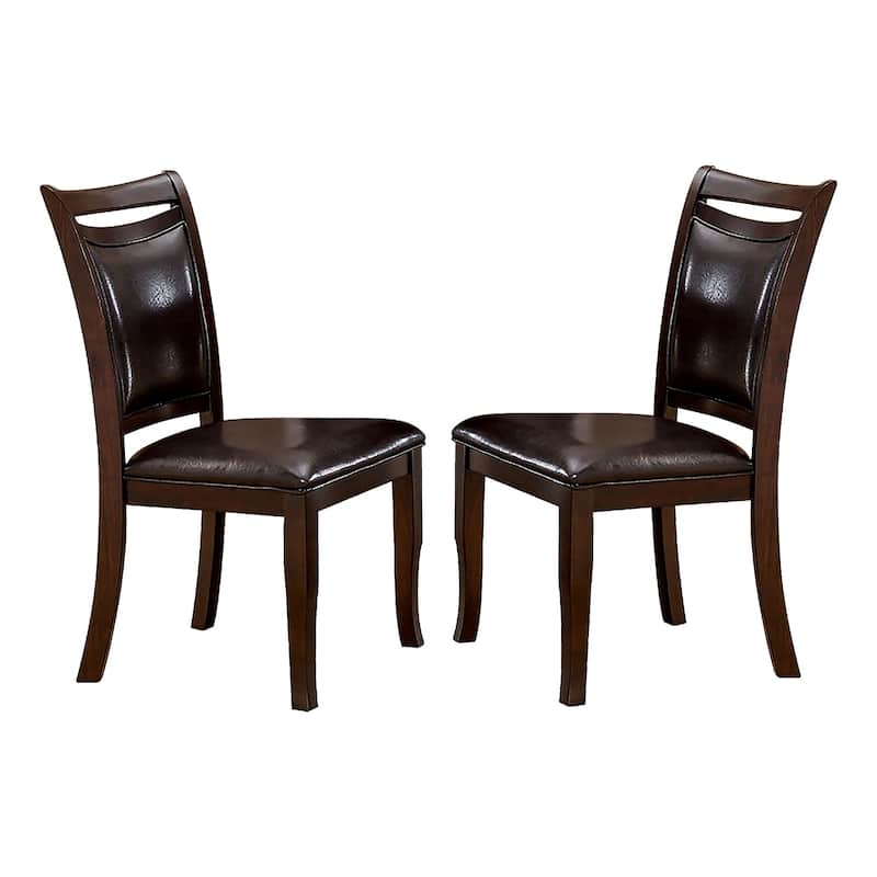 Set of 2 Padded Leatherette Dining Side Chairs