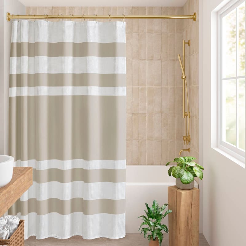 Madison Park Spa Waffle Shower Curtain with 3M Treatment