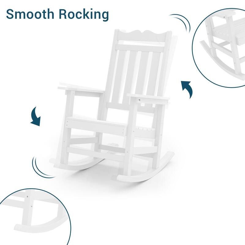 BONOSUKI Patio Adirondack Rocking Chair,Fire Pit Chair Weather Resistant