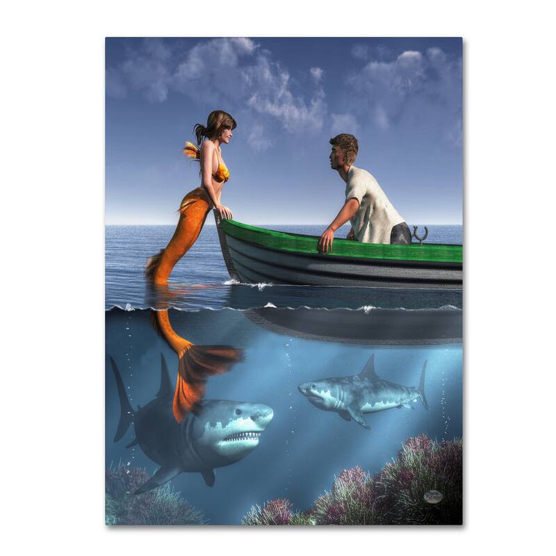 Daniel Eskridge 'A Mermaid And Her Pets' Canvas Art